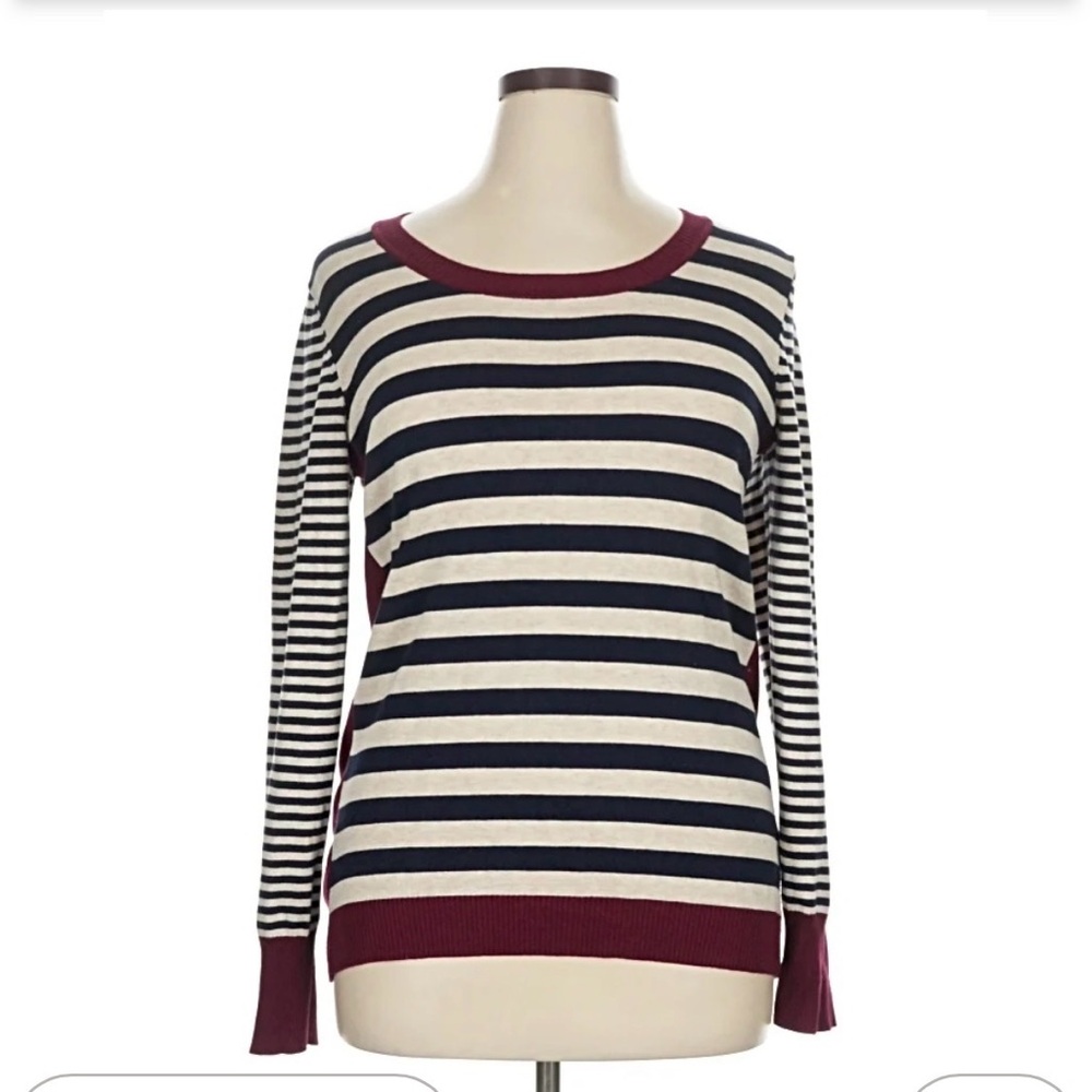 Olive & Oak Striped Women's Sweater - Navy, White, and Red